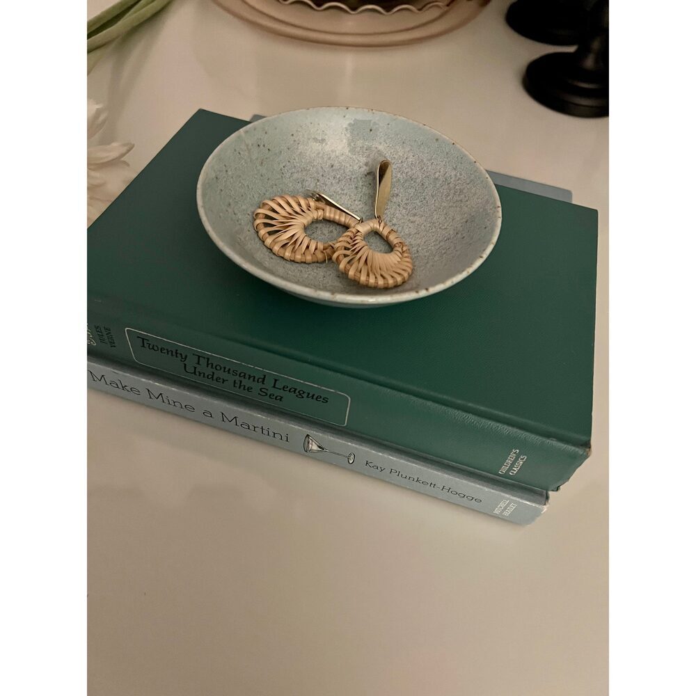 Small Speckly Robin Egg Blue Pottery Dish​